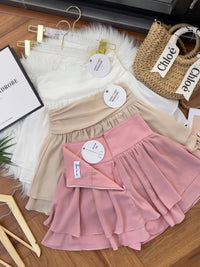 【S681131】‼️爆单王再次到货‼️【独家小圆饼】高质量西装拼雪纺蓬蓬高腰裙子【A-R3-C4】