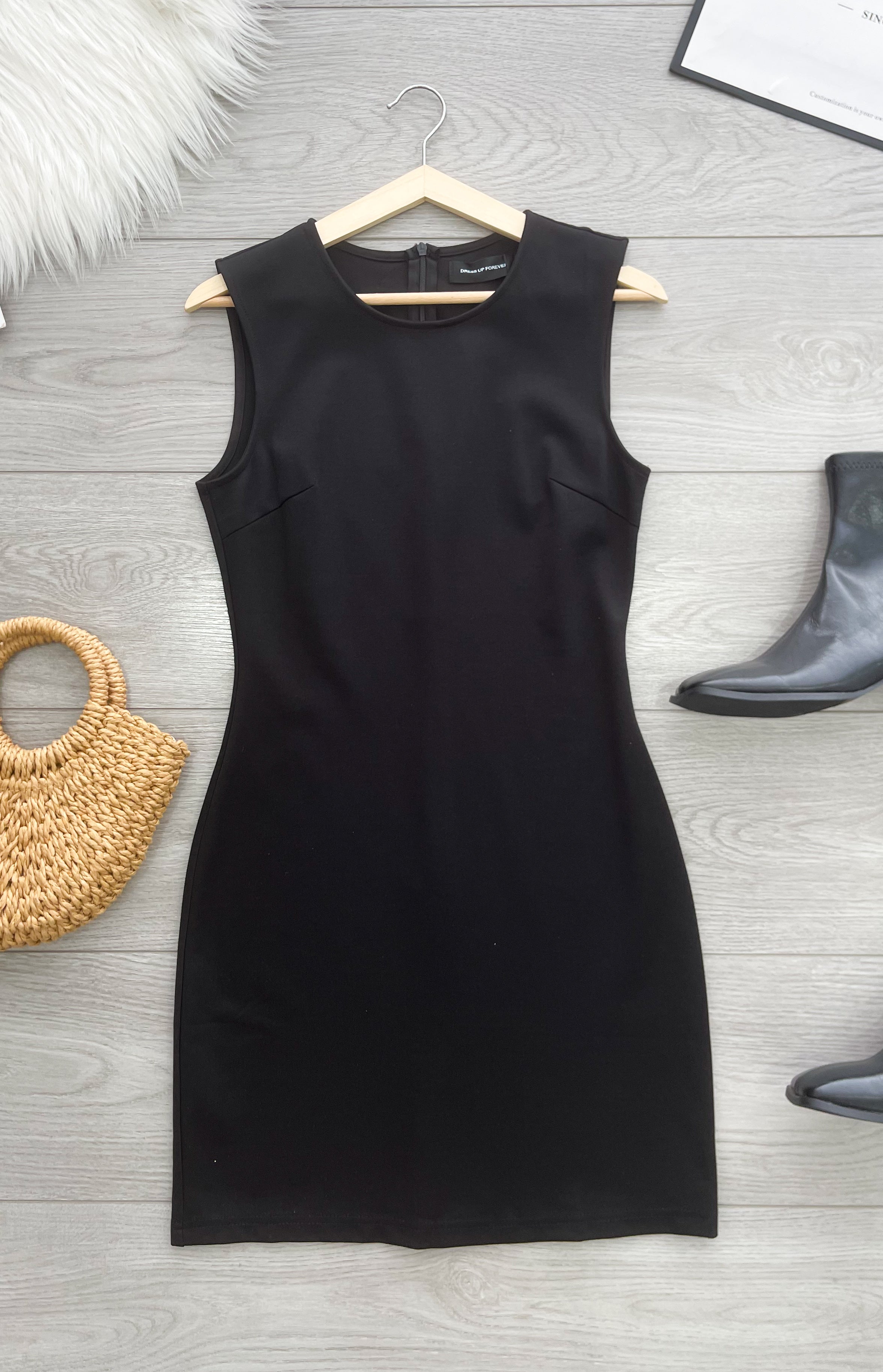 【D17154】高品质极简简约西装无袖连身裙子 ❤❤【A-R2-C4】