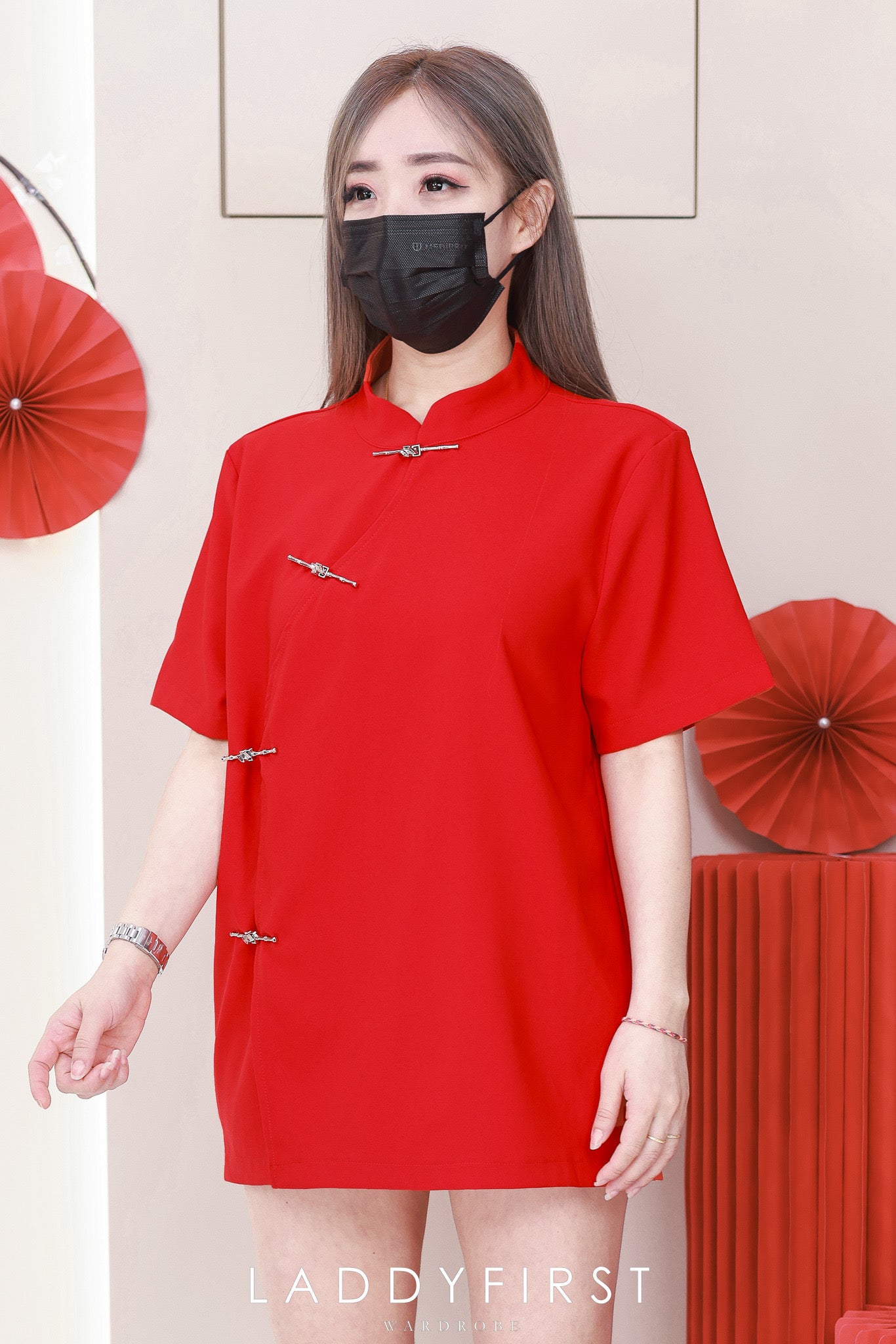 【T3482】【LFW独家小圆饼】高品质男女同款西装短袖金属盘扣唐装旗袍上衣，有口袋 ❤️❤️