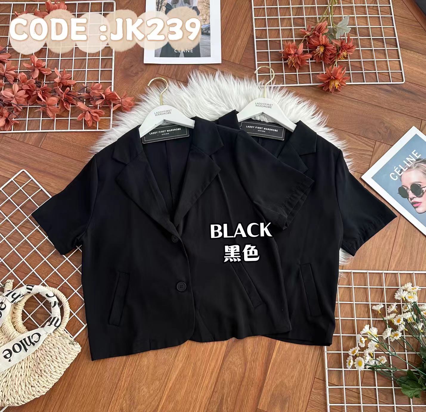 【JK239】高品质西装飘逸感翻领短袖上衣/外套 ❤️❤️