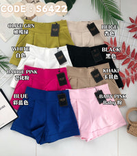 【S6422】✨独家爆单王✨ 独家定制款高品质简约日常西装万能高腰阔腿百搭短裤，有口袋 后中拉链 ❤️❤️ 【D-R1-C4】