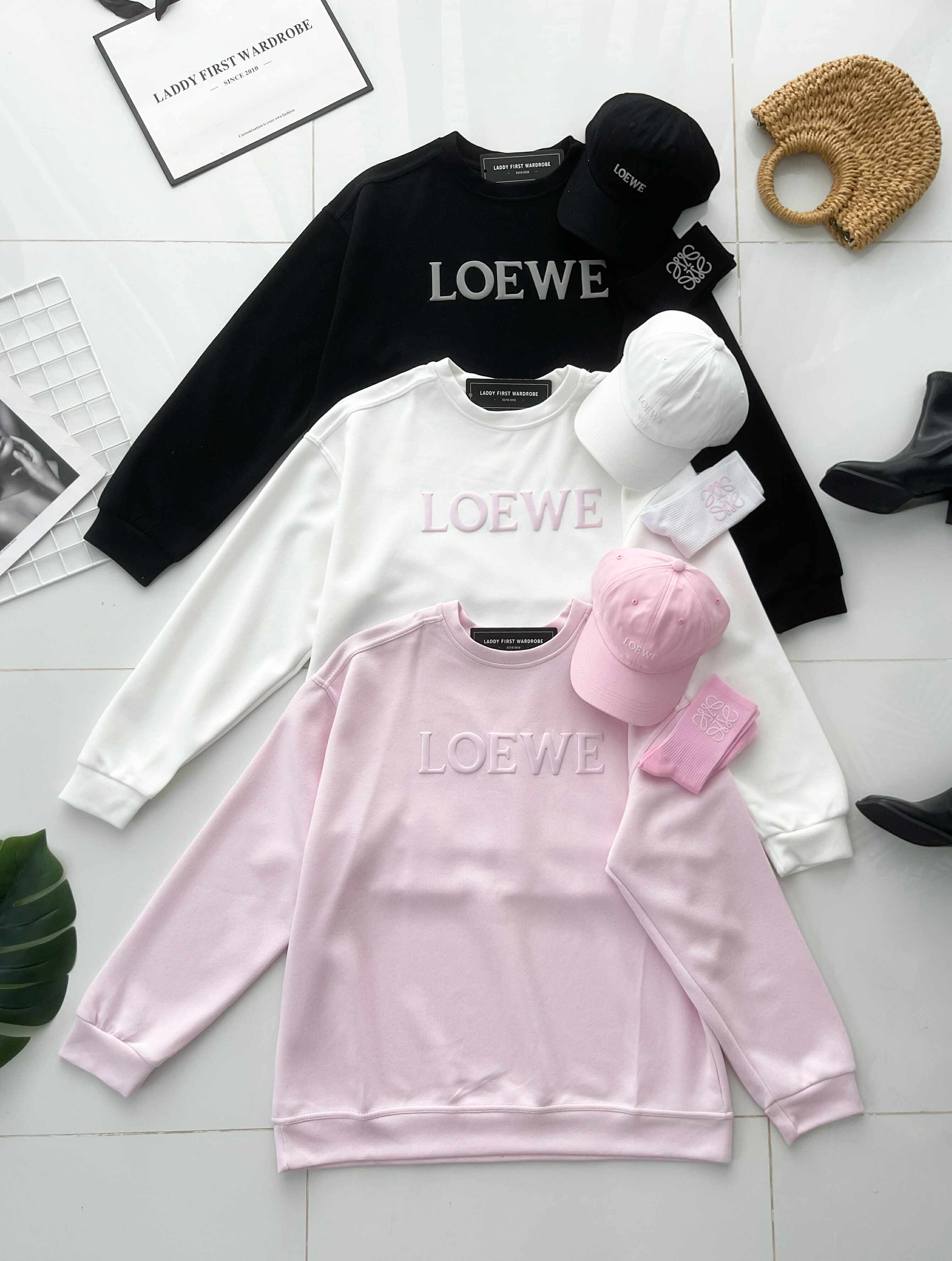 【O80222】高品质三件套男女同款厚实卫衣棉Oversized 潮流时尚长袖上衣 ❤️❤️ 上衣👕➕帽子🧢➕袜子🧦