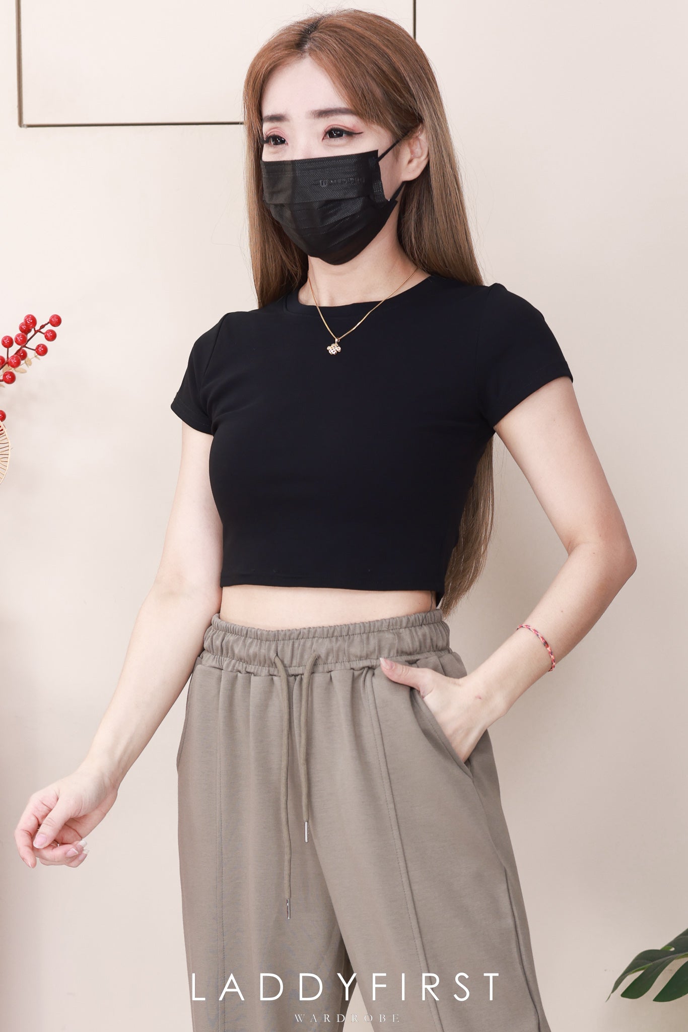 【L1192-1】⚡补货预订款⚡高品质空气棉松紧腰弹力运动休闲长裤，有口袋 ❤️❤️