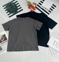 【O302051】韩版宽松圆领短袖纯棉OVERSIZE TEE【A-RU3】