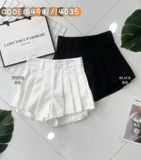 【S4981 / 14035】高品质气质西装百褶拼接蕾丝边减龄百搭高腰短裤，有口袋 ❤️❤️【D-R2-C6】