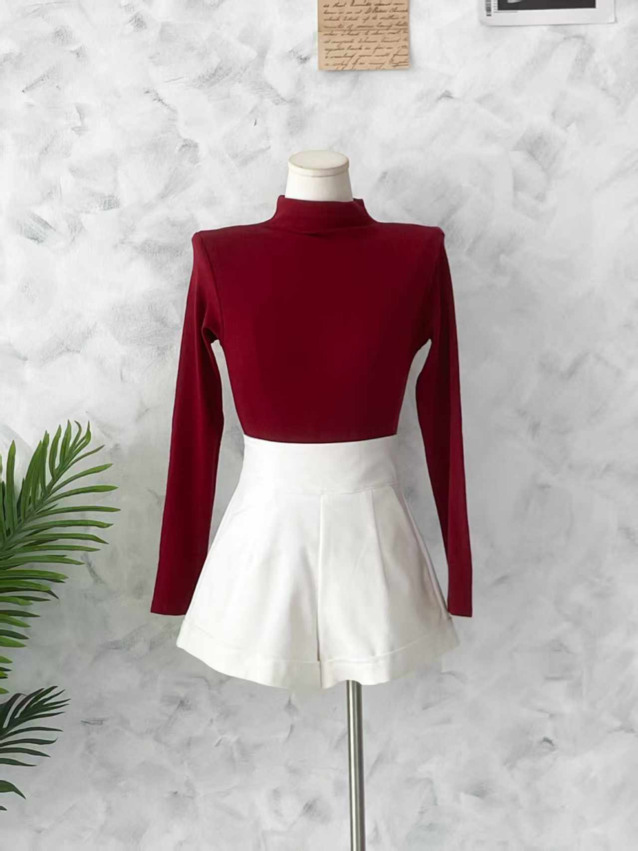 【T2701-1】⚡补货预订款⚡高品质纯棉弹力高领长袖简约百搭上衣 ❤️❤️