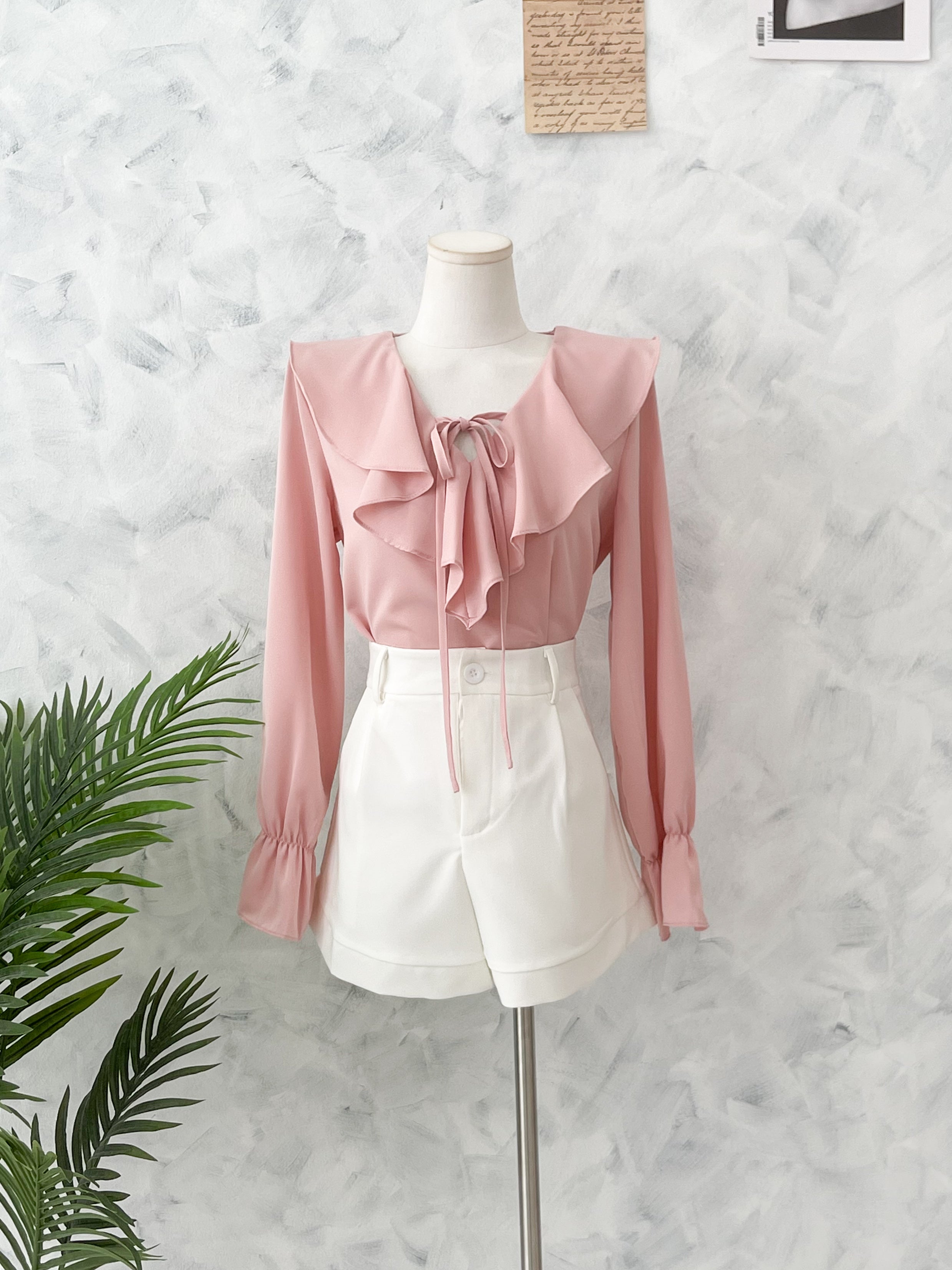 【T81166】高品质雪纺飘逸感荷叶边上衣 ❤️❤️