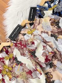 【D3313】独家爆款国潮仙鹤高端唐装旗袍连身裙子【B-R3-C2】