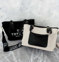 【A2743】高质量大容量帆布托特包 , 可手提肩背 👜❤️