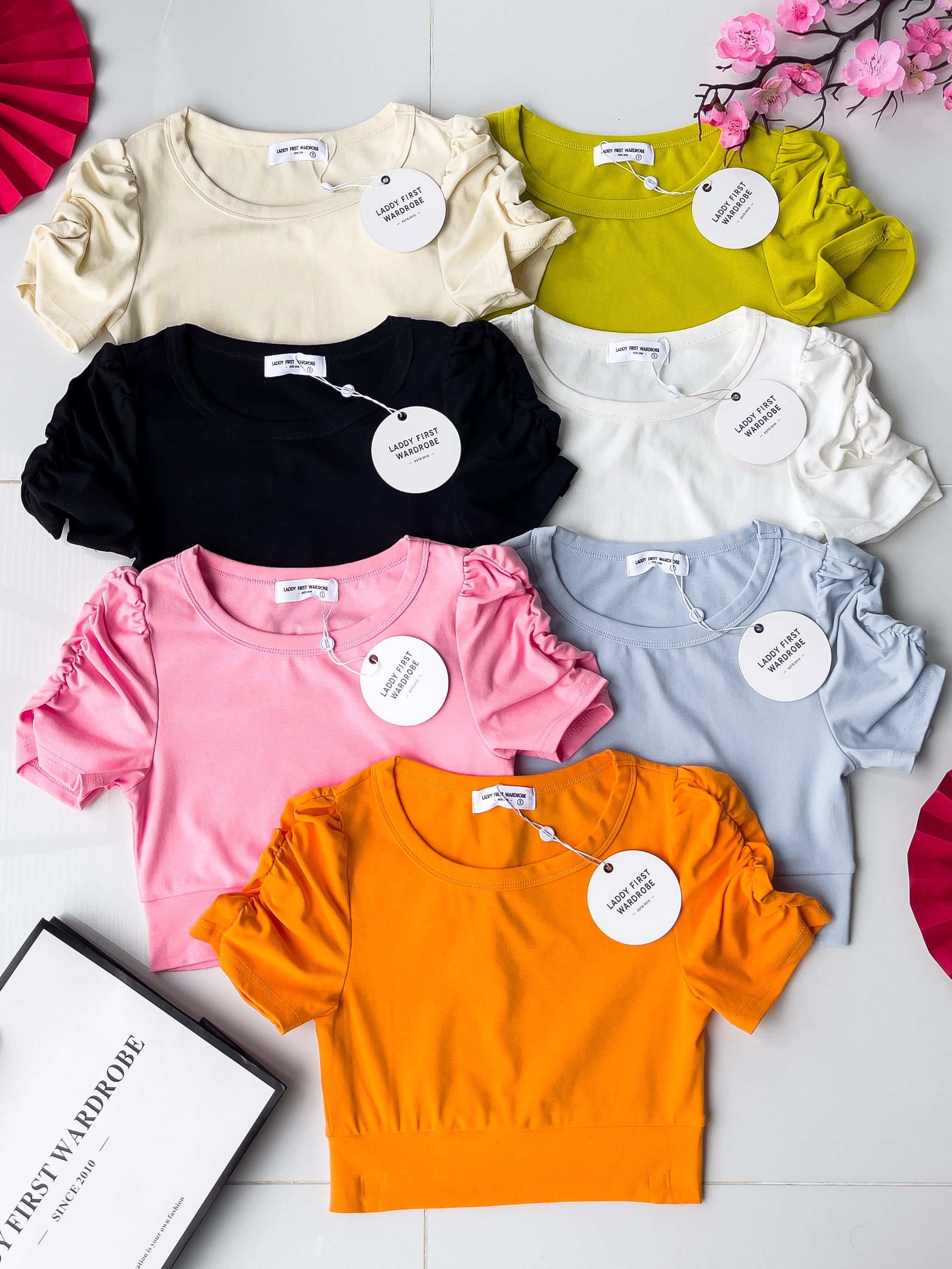 【T3454】【LFW独家小圆饼】高品质厚棉皱褶短袖纯棉弹力简约休闲百搭上衣 ❤❤ 【A-R1-C1】