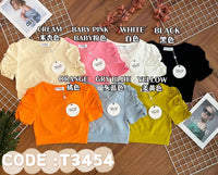 【T3454】【LFW独家小圆饼】高品质厚棉皱褶短袖纯棉弹力简约休闲百搭上衣 ❤❤ 【A-R1-C1】