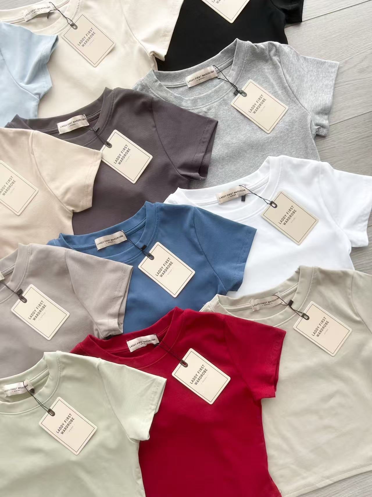 【T979-1】⚡补货预定款⚡高品质纯棉弹力圆领短袖日常简约百搭上衣 ❤❤