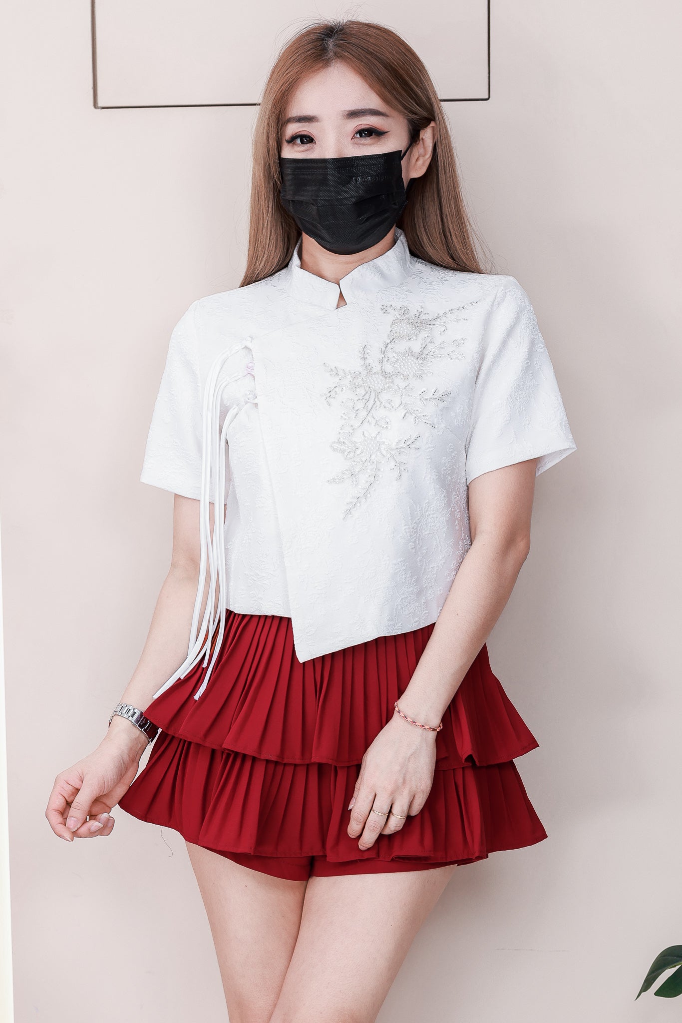 【T2628】高品质新中式重工钉珠流苏盘扣旗袍上衣 ❤❤