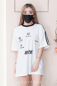 【O9546】高品质宽松休闲拼色OVERSIZE TEE ❤️【H】