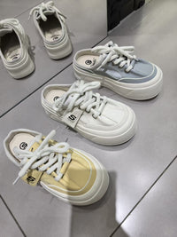 【R12-56】✨现货✨高品质气质真皮厚底休闲松糕半包鞋子 👟