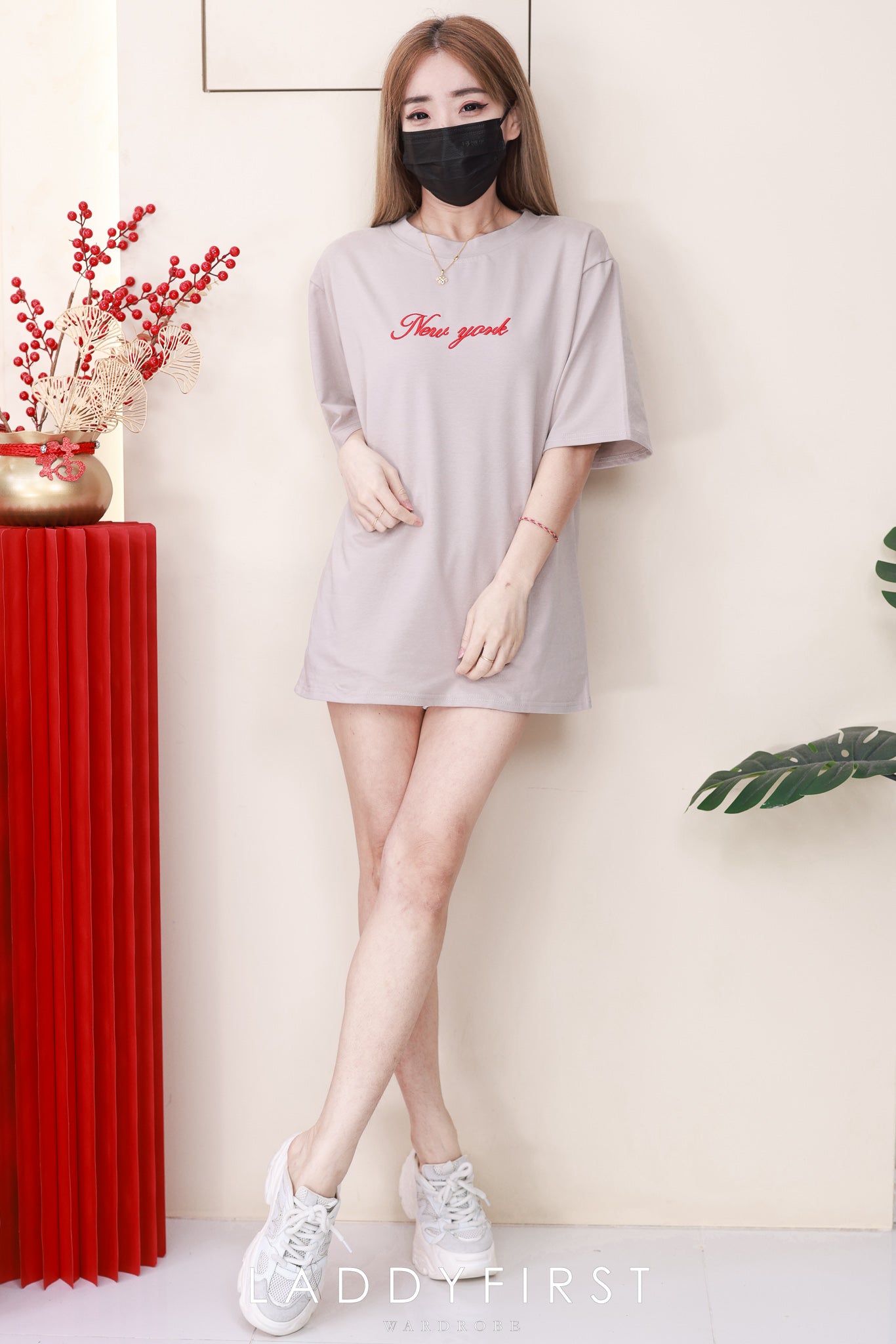 【T82997】高品质New york 刺绣宽松纯棉日常oversized百搭上衣 ❤❤ 【B-R1-C6】