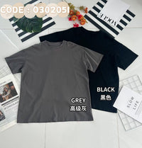 【O302051】韩版宽松圆领短袖纯棉OVERSIZE TEE【A-RU3】