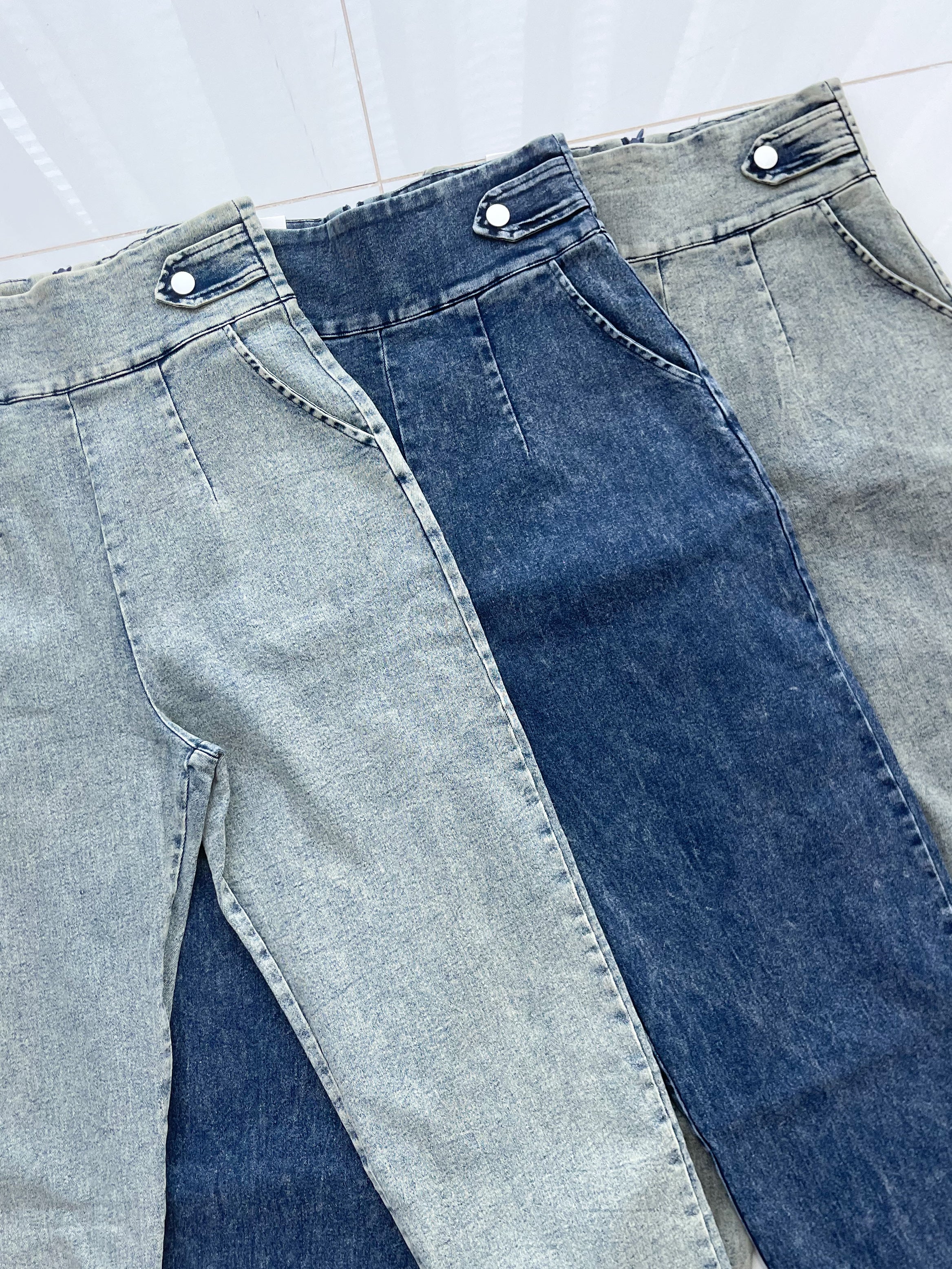 【L6754】高品质COTTON JEANS牛仔弹力老爹百搭九分长裤❤️❤️