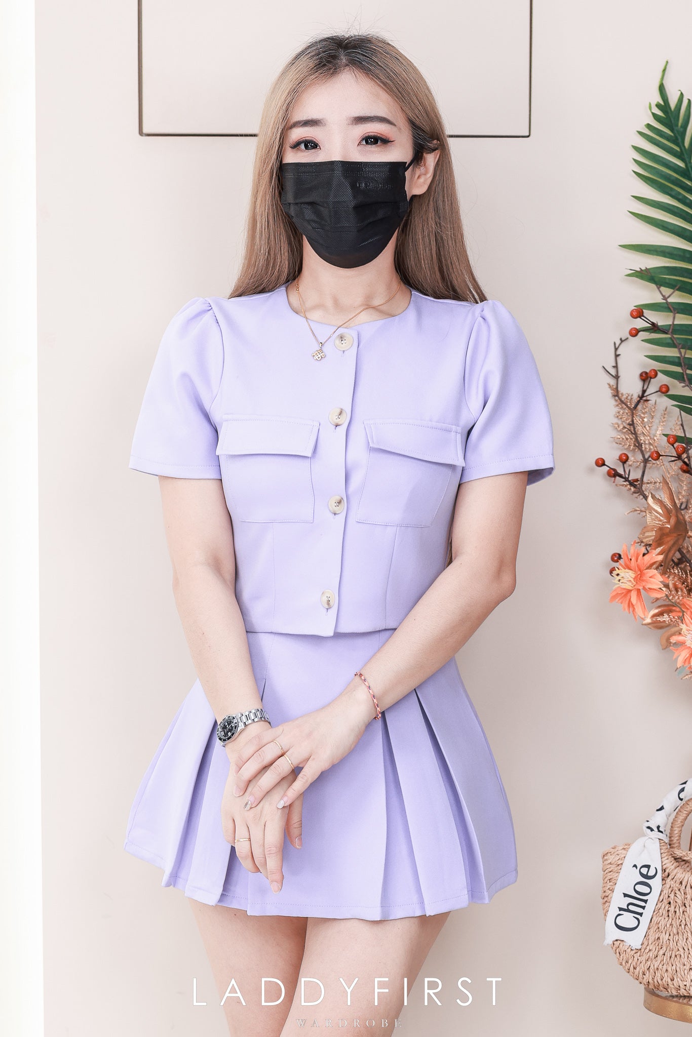 【SS520003】高品质两件式气质感西装时尚套装 短袖上衣➕百褶高腰百搭裙子 ❤️❤️