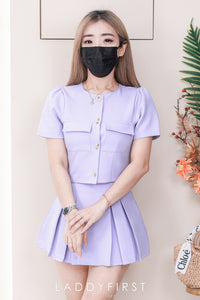 【SS520003】高品质两件式气质感西装时尚套装 短袖上衣➕百褶高腰百搭裙子 ❤️❤️【B-R1-C3】