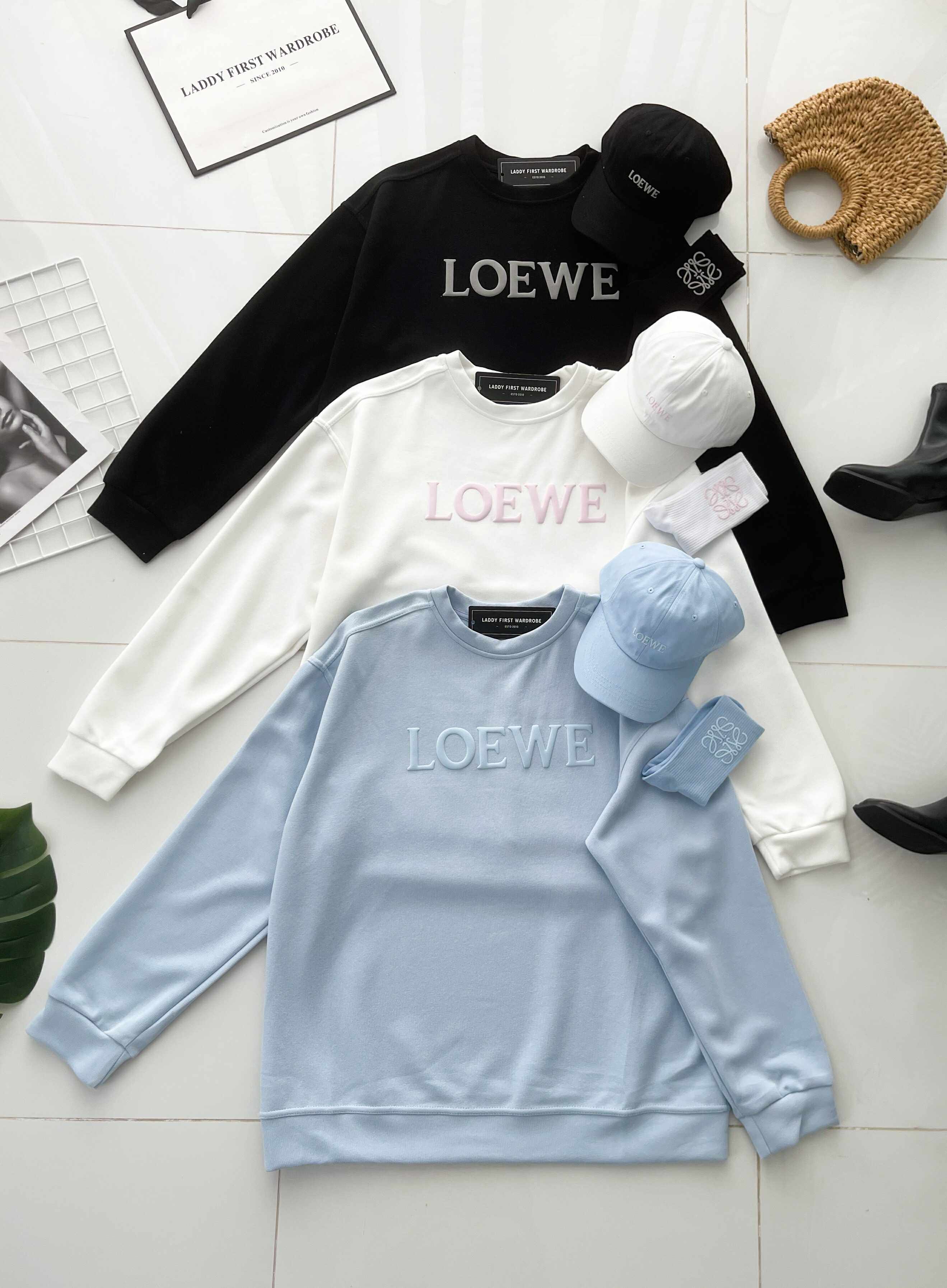 【O80222】高品质三件套男女同款厚实卫衣棉Oversized 潮流时尚长袖上衣 ❤️❤️ 上衣👕➕帽子🧢➕袜子🧦