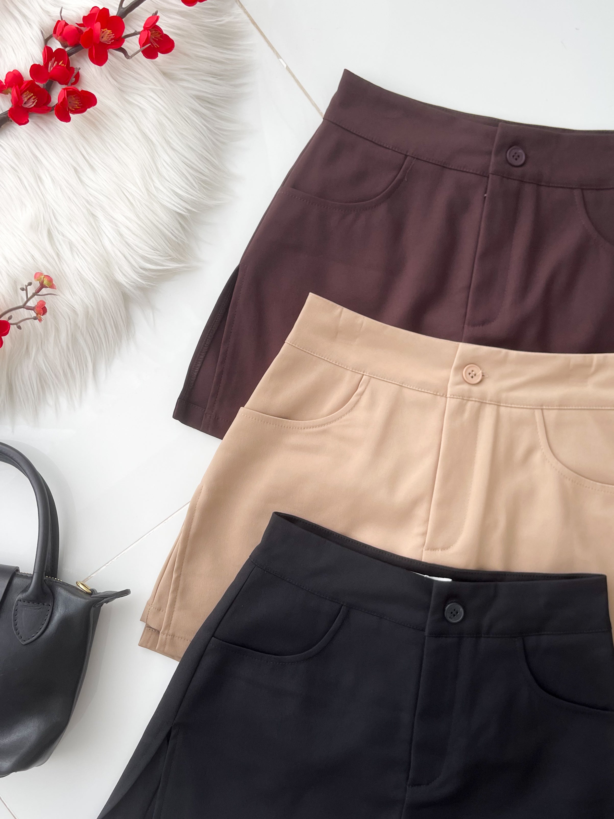 【S98752】高品质极简简约前后裙西装高腰百搭裤裙，有口袋 ❤️❤️