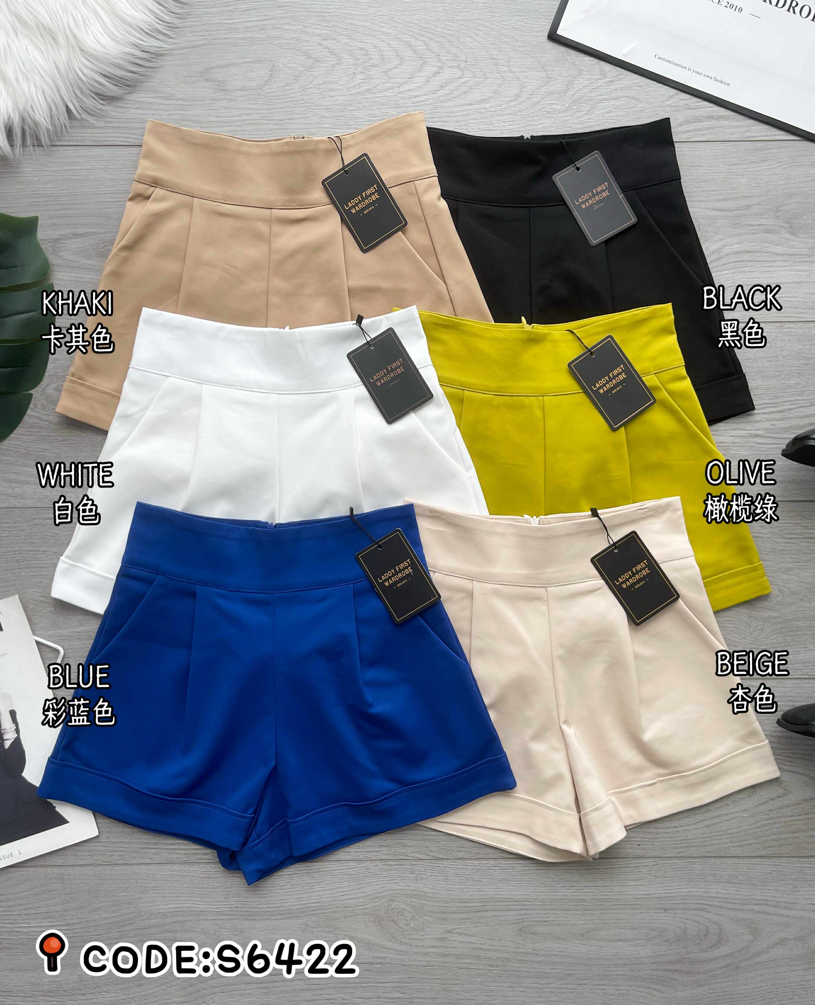 【S6422】✨独家爆单王✨ 独家定制款高品质简约日常西装万能高腰阔腿百搭短裤，有口袋 后中拉链 ❤️❤️