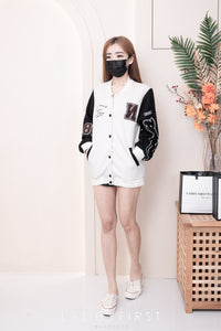 【JK3345】男女同款宽松时尚爆款撞色棒球服长袖外套，有口袋 ❤❤