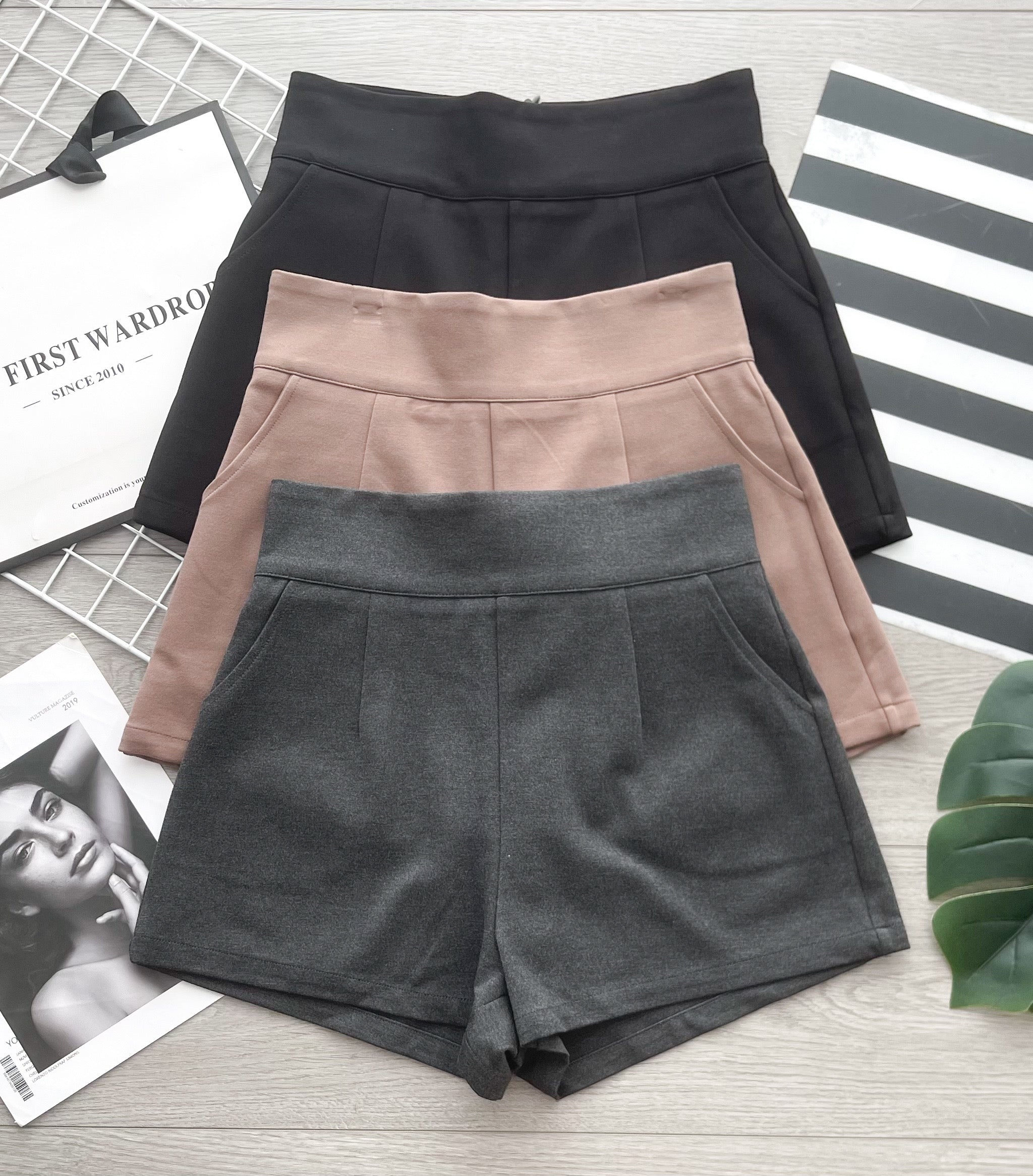 【S2765】高品质显腰显瘦简约A字罗马高腰百搭短裤，有口袋 ❤️❤️