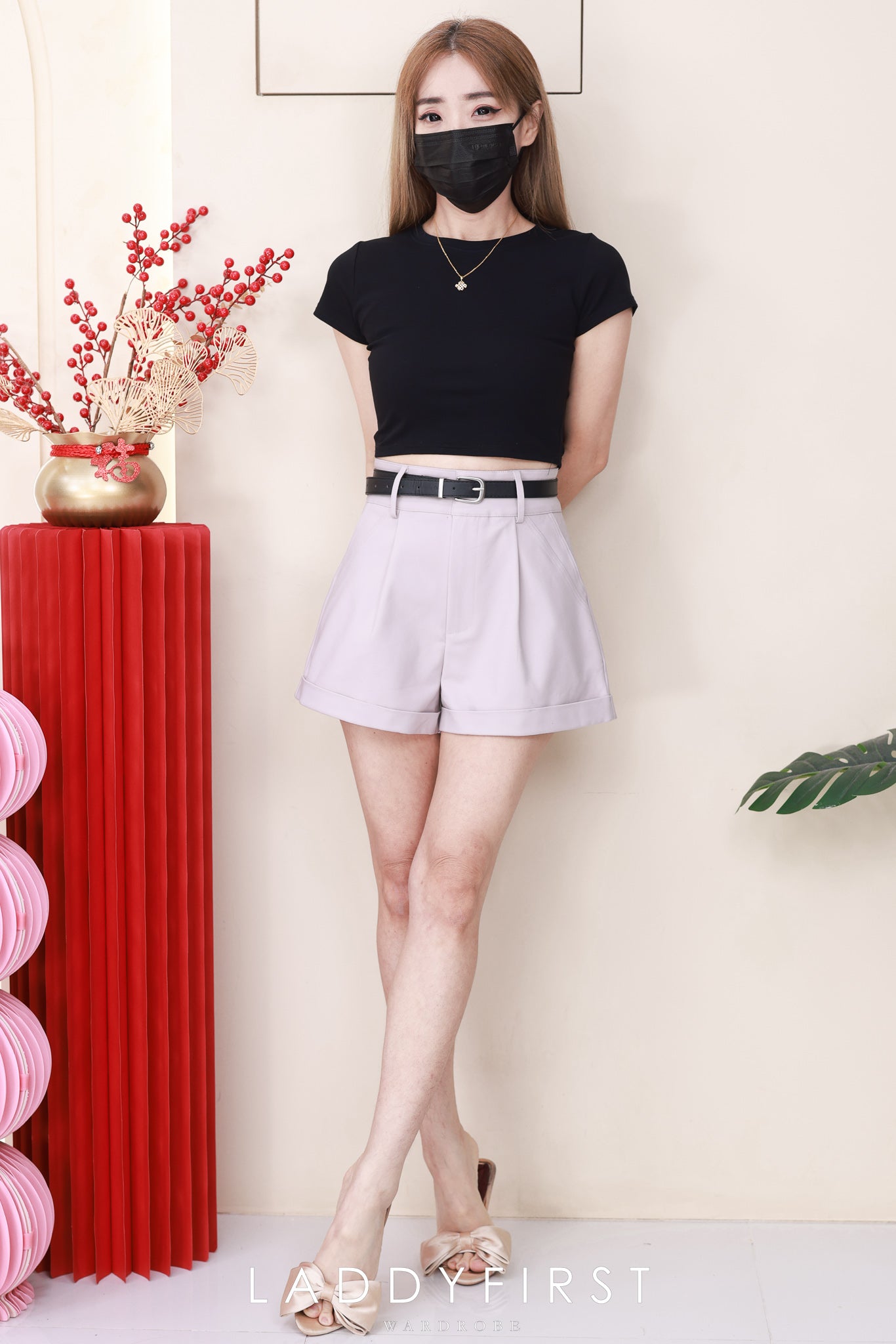 【S6961】高品质简约时尚西装垂感高腰显瘦百搭短裤，搭配附送腰带，有口袋 ❤️❤️