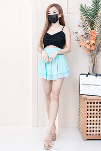 【S681131】‼️爆单王再次到货‼️【独家小圆饼】高质量西装拼雪纺蓬蓬高腰裙子【A-R3-C4】