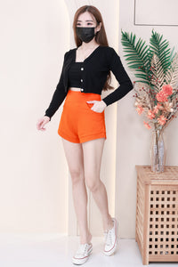 【S80484】独家爆款多巴胺色系卫衣棉质后副松紧弹力高腰休闲百搭短，有口袋 ❤️❤️ 【B-R1-C1】