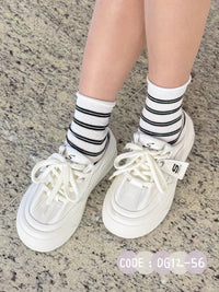 【R12-56】✨现货✨高品质气质真皮厚底休闲松糕半包鞋子 👟