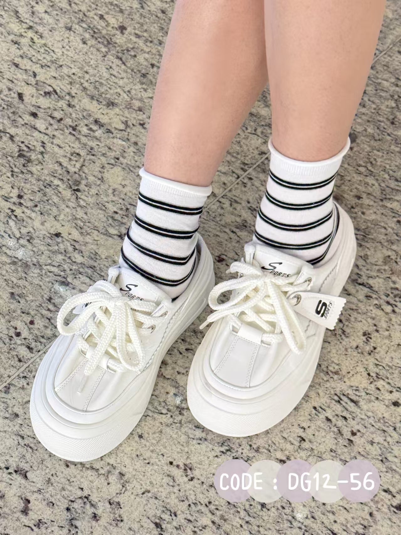 【R12-56】✨现货✨高品质气质真皮厚底休闲松糕半包鞋子 👟