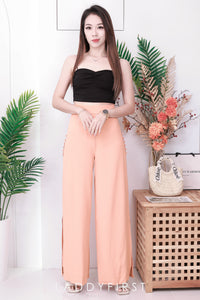 【T3398】V领小皱褶设计细带无袖纯棉弹力内搭上衣 ❤❤ 【B-R2-C4】