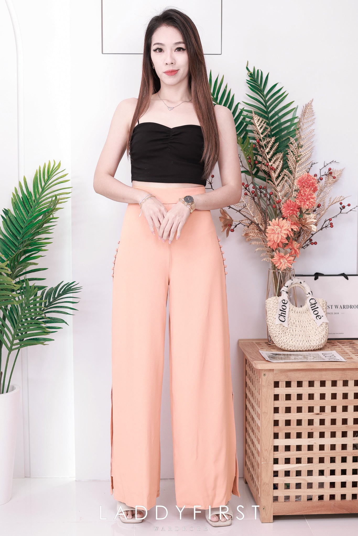 【T3398】V领小皱褶设计细带无袖纯棉弹力内搭上衣 ❤❤ 【B-R2-C4】