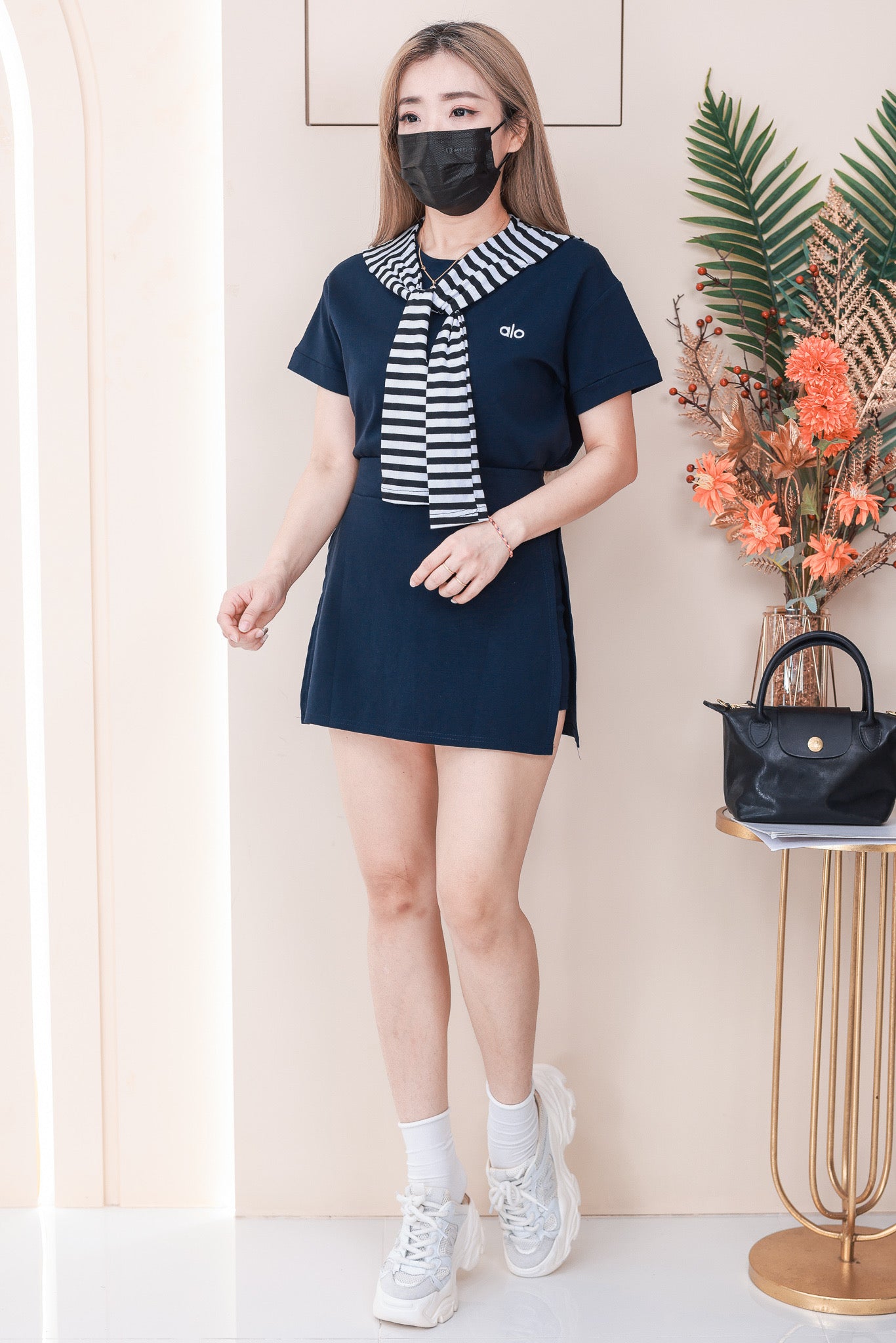 【SS612-1】⚡补货预订款⚡高品质三件式韩系学院风时尚套装 宽松百搭上衣➕百搭裤裙，两侧开叉设计 ❤️❤️