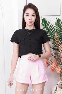 【S6422】✨独家爆单王✨ 独家定制款高品质简约日常西装万能高腰阔腿百搭短裤，有口袋 后中拉链 ❤️❤️ 【D-R1-C4】