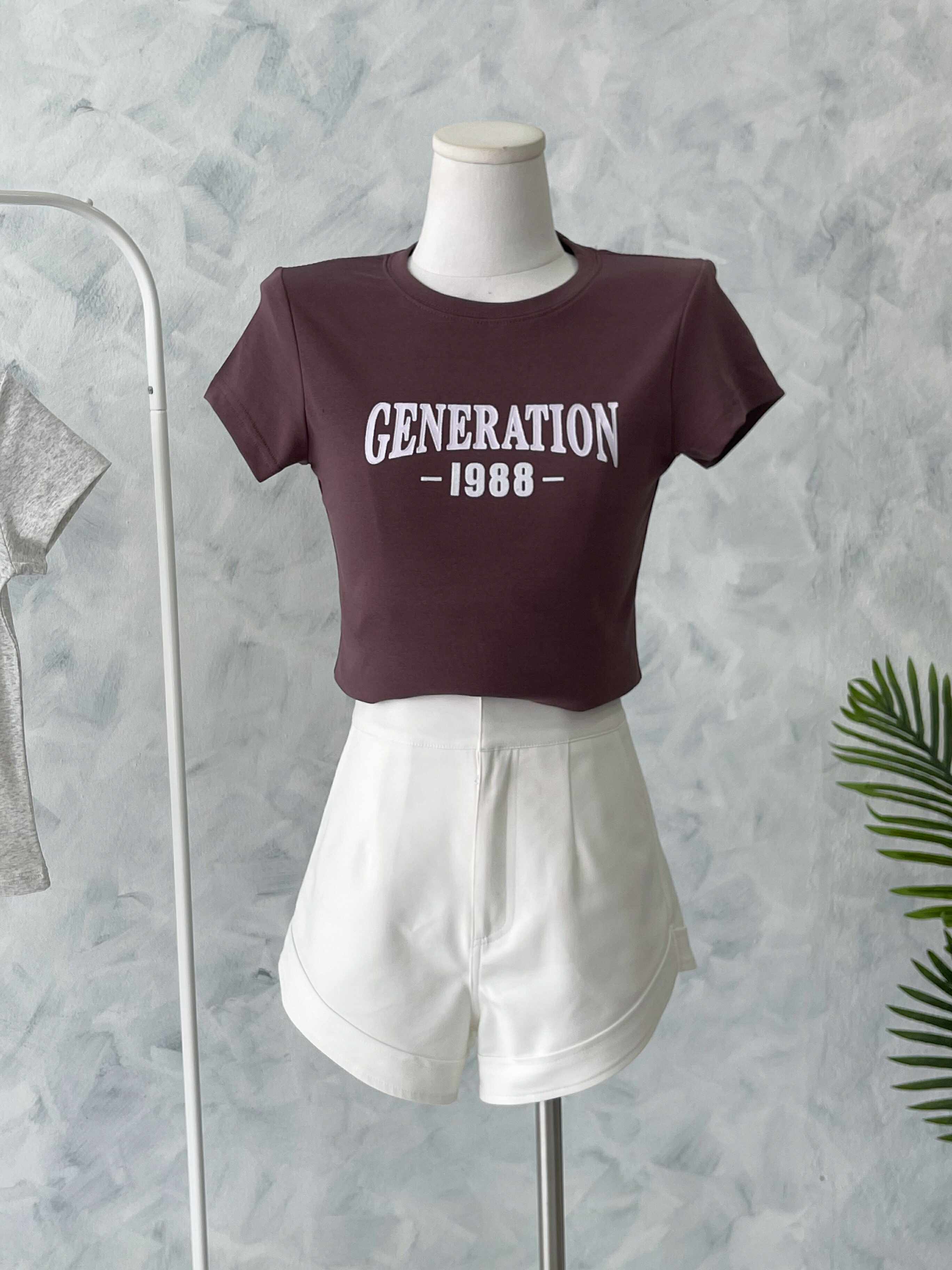 【T605】高品质纯棉弹力印花1988字体圆领短袖日常简约休闲百搭上衣 ❤️❤️