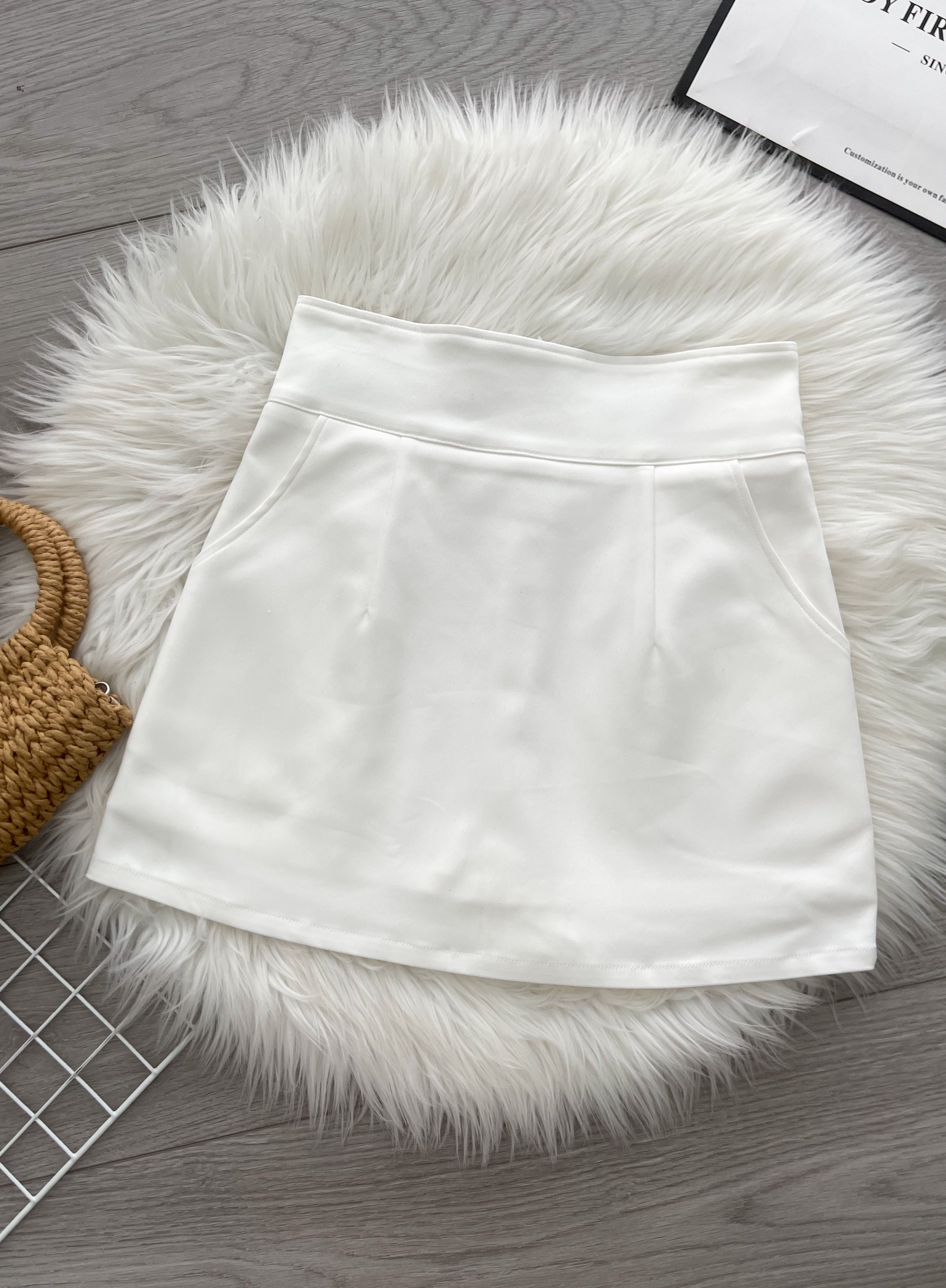 【S6703】高品质显腰显瘦简约A字锦棉高腰百搭裙子，内层一样锦棉短裤，有口袋 ❤️❤️