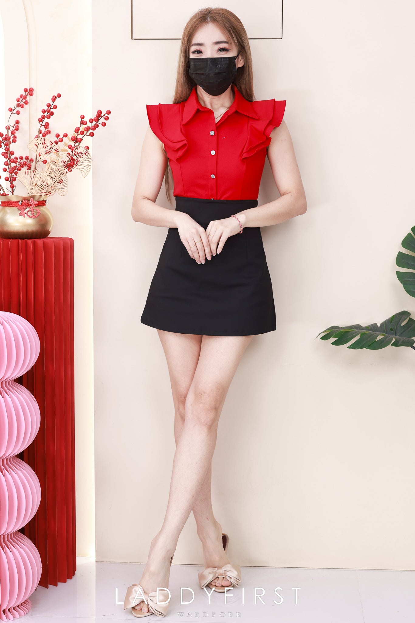 【T2174】高品质名媛荷叶小飞袖西装时装上衣 ❤❤