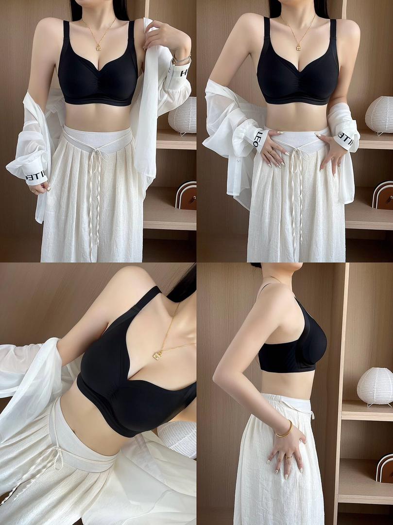 【A259】🌟现货🌟 高品质极简轻奢果冻条褶皱油光布提拉无痕裸感内衣 ❤️