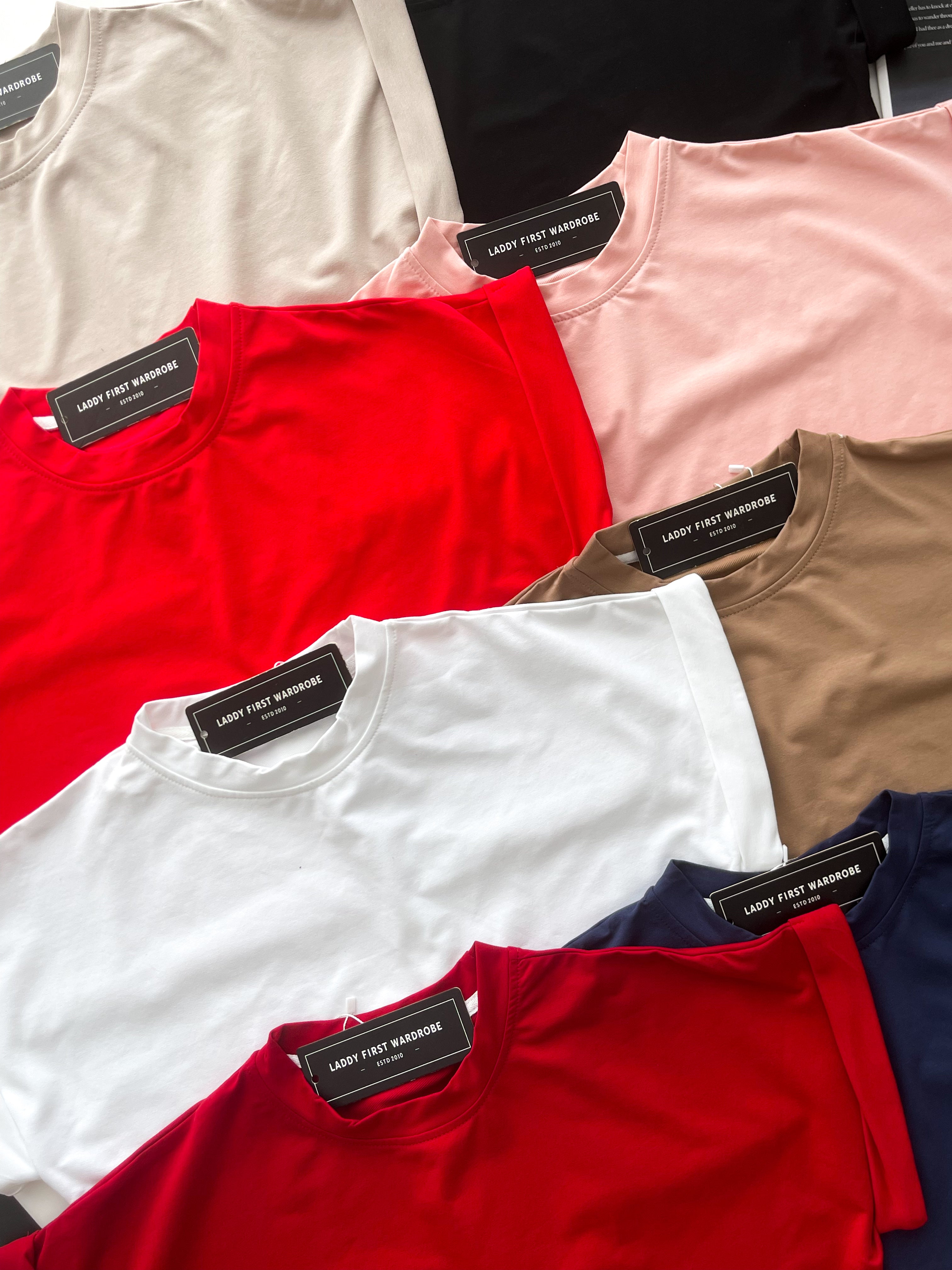 【T80525】高品质纯棉弹力短版宽松舒服短袖百搭上衣 ❤❤