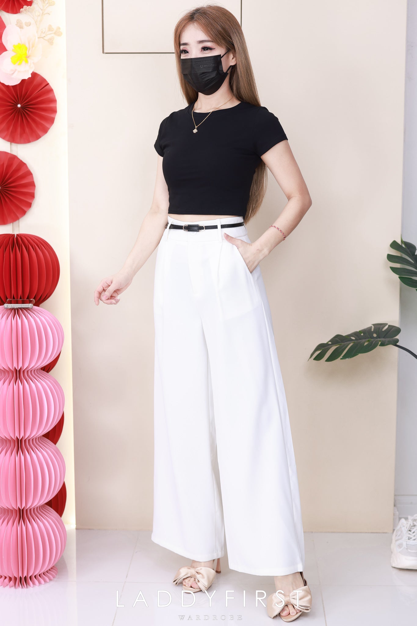 【L83012】高品质西装垂感阔脚高腰百搭长裤，有口袋 ❤️❤️【B-R2-C2】