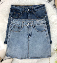 【S9546】高品质简约高腰显瘦A字牛仔百搭裙子，内层有里布短裤有口袋 ❤️❤️【D-R3-C3】