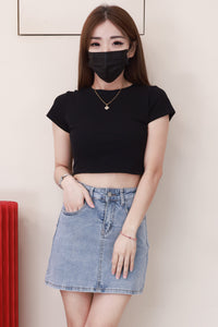 【S9546】高品质简约高腰显瘦A字牛仔百搭裙子，内层有里布短裤有口袋 ❤️❤️【D-R3-C3】