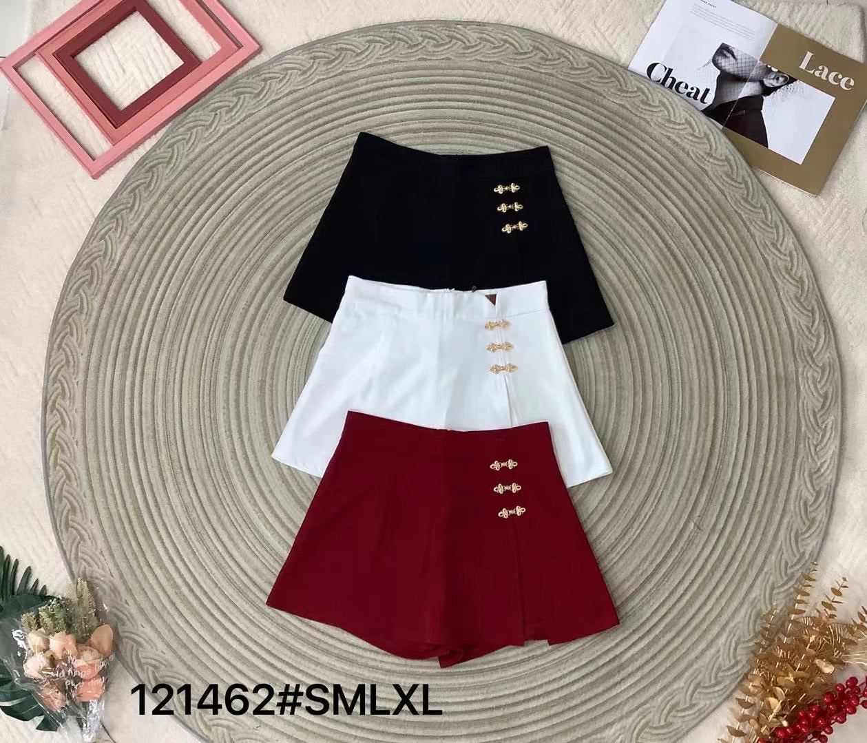 【S121462】高品质精致金属盘扣前后裙子开叉设计西装高腰百搭裤裙，有口袋 ❤️❤️