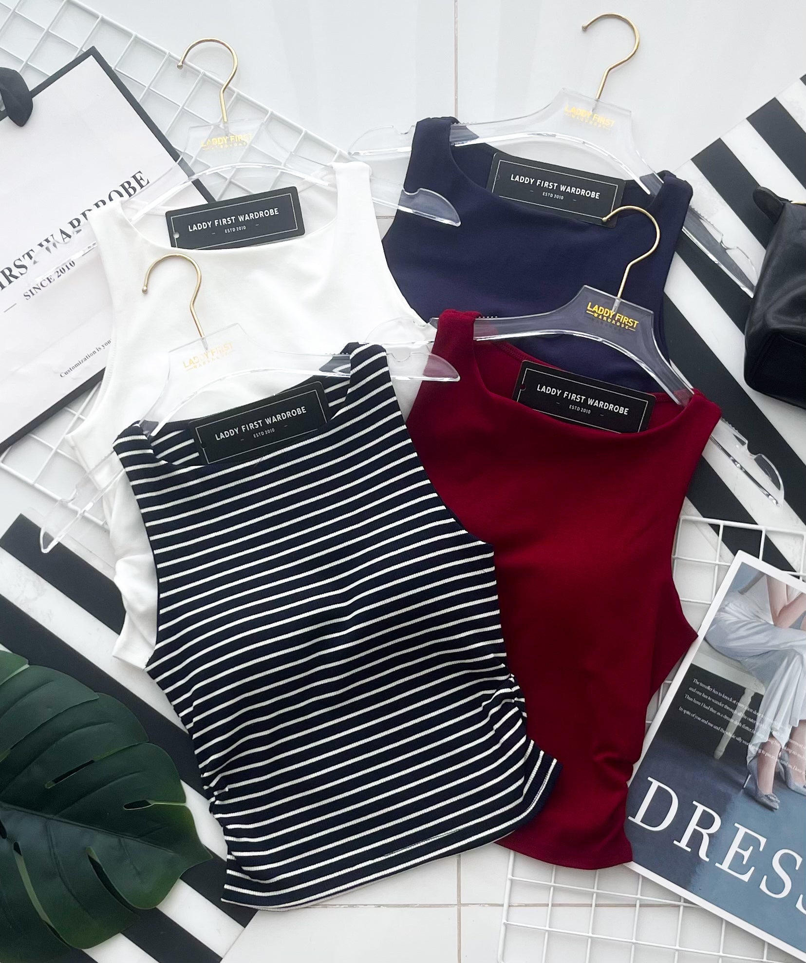 【T82928】高品质螺纹/纯棉弹力带胸垫无袖百搭背心上衣 ❤️❤️