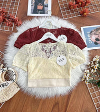 【SS3433】【网站福利款✨】【LFW独家小圆饼】高品质两件式高端气质时装套装 短袖蕾丝时装上衣➕中长款西装高腰裙子 ❤️❤️【D-R3-C5】