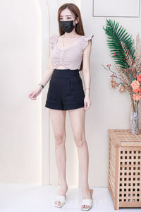【S6422】✨独家爆单王✨ 独家定制款高品质简约日常西装万能高腰阔腿百搭短裤，有口袋 后中拉链 ❤️❤️ 【D-R1-C4】